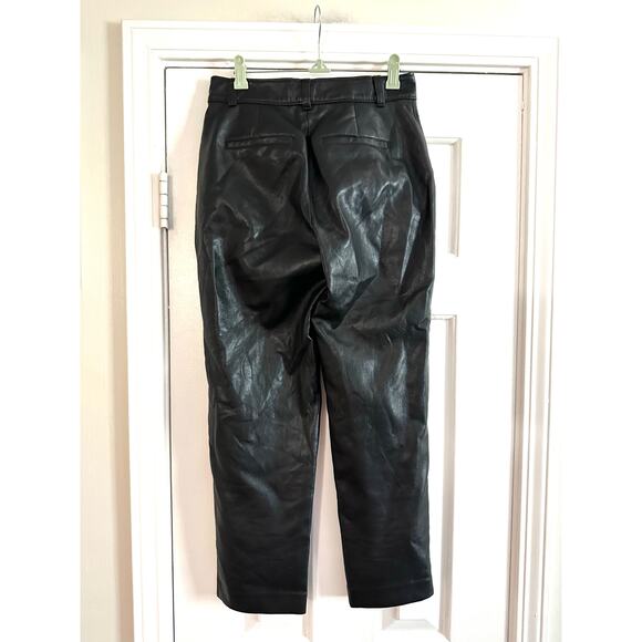 BABATON Aritzia Command Cropped Pant Mid-rise Vegan Leather Black Pants - Sz 2 - Picture 3 of 6